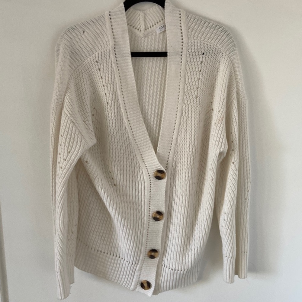 White cardigan